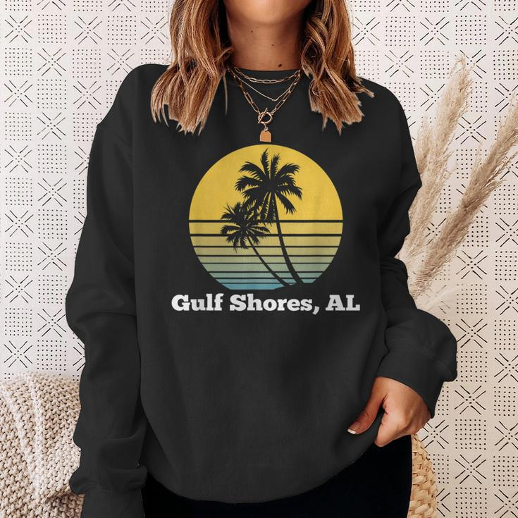 Gulf Shores Alabama Retro Vintage Palm Tree Beach Sweatshirt Gifts for Her