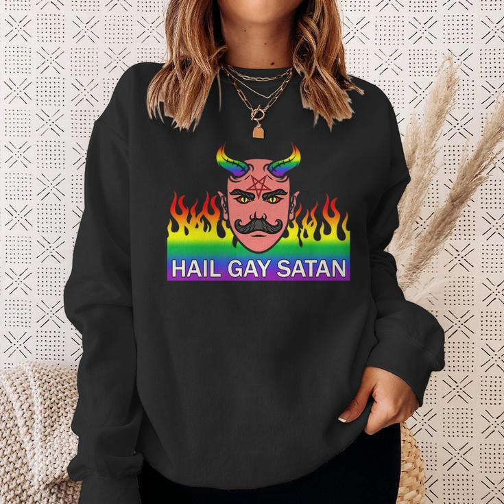 Hail Gay Satan Lgbt Pride Sweatshirt Gifts for Her