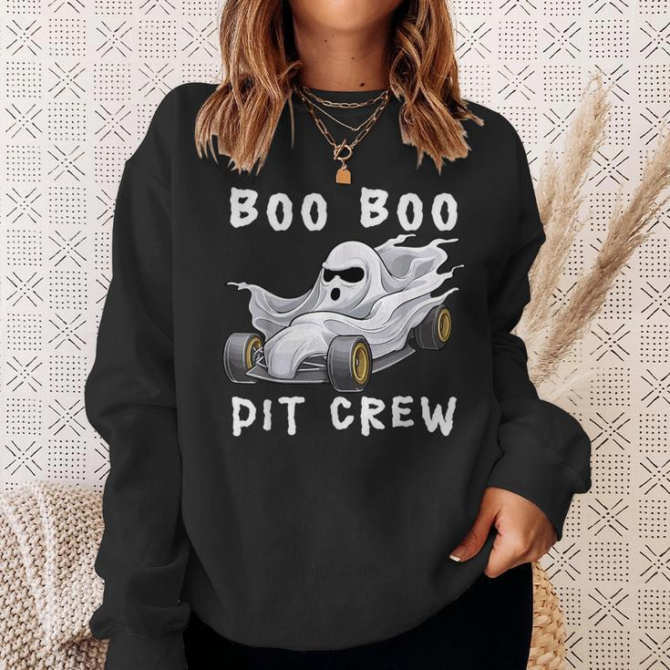 Halloween Race Car Party Racing Ghost Boo Matching Pit Crew Sweatshirt Gifts for Her