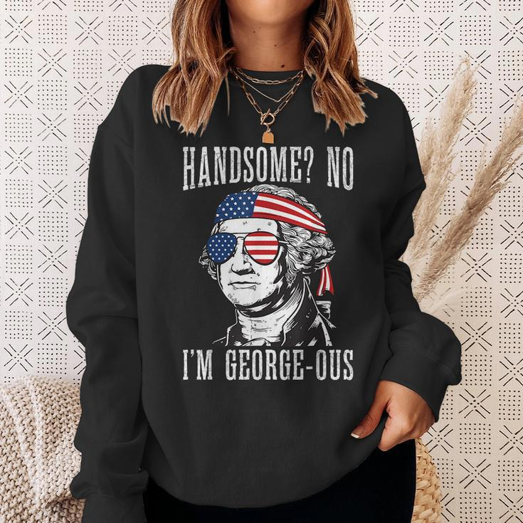Handsome No Georgeous Washington 4Th Of July Sweatshirt Gifts for Her
