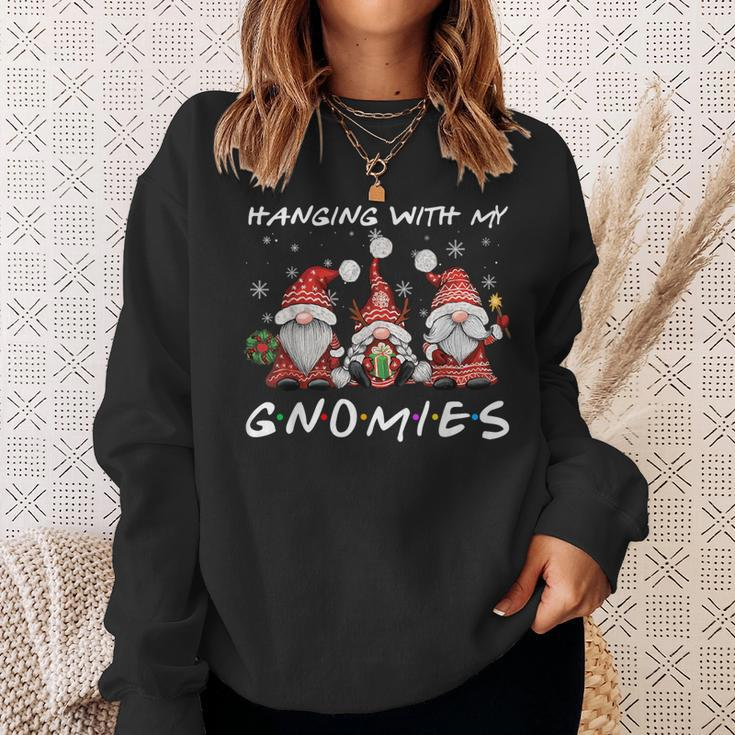 Hanging With Gnomies Christmas Gnomes Xmas Buffalo Plaid Red Sweatshirt Gifts for Her