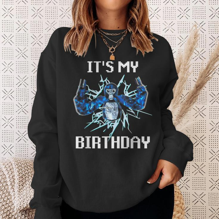 Happy Birthday GorillaIts My Birthday Vr Gamer Boy Sweatshirt Gifts for Her