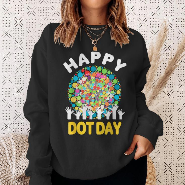 Happy Dot Day 2023 Colorful Dot Hand International Dot Day Sweatshirt Gifts for Her