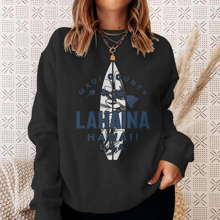 Hawaii Lahaina Maui Vintage Hawaiian Islands Surf Sweatshirt Gifts for Her