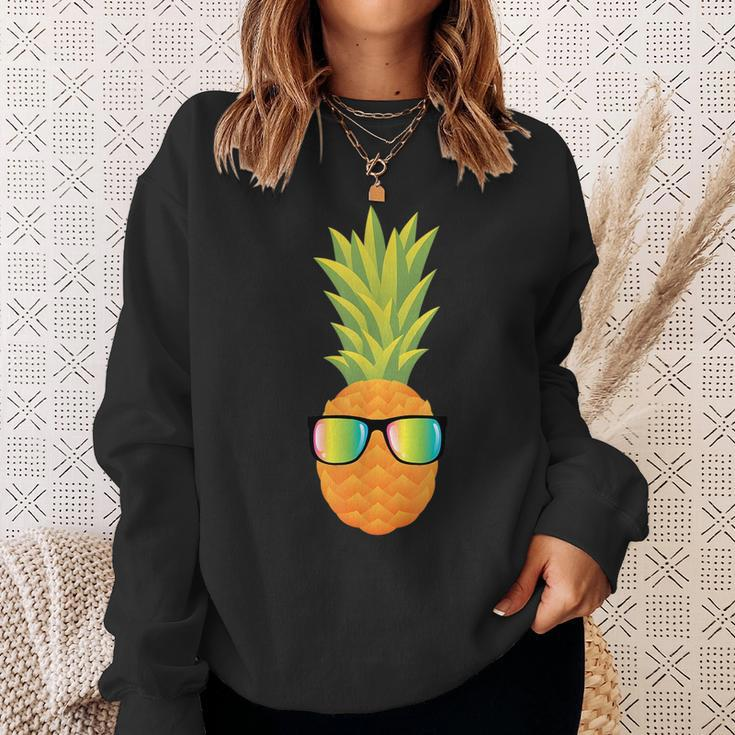 Hawaiian Pineapple With Sunglasses Illustration Gift Sweatshirt Gifts for Her