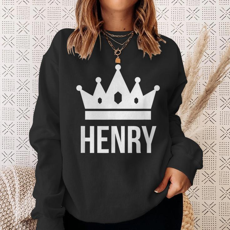 Henry Name For Men King Prince Crown Design Sweatshirt Gifts for Her