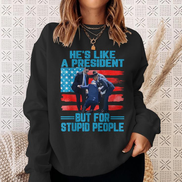Hes Like A President But For Stupid People Biden Falling Sweatshirt Gifts for Her