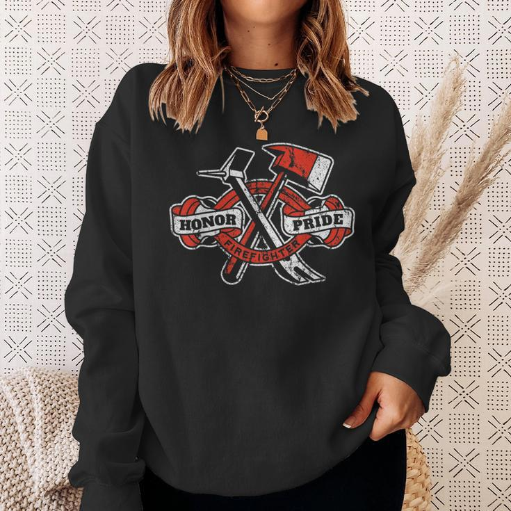 Honor Pride Firefighter Axe Halligan Fireman Fire Rescue Sweatshirt Gifts for Her