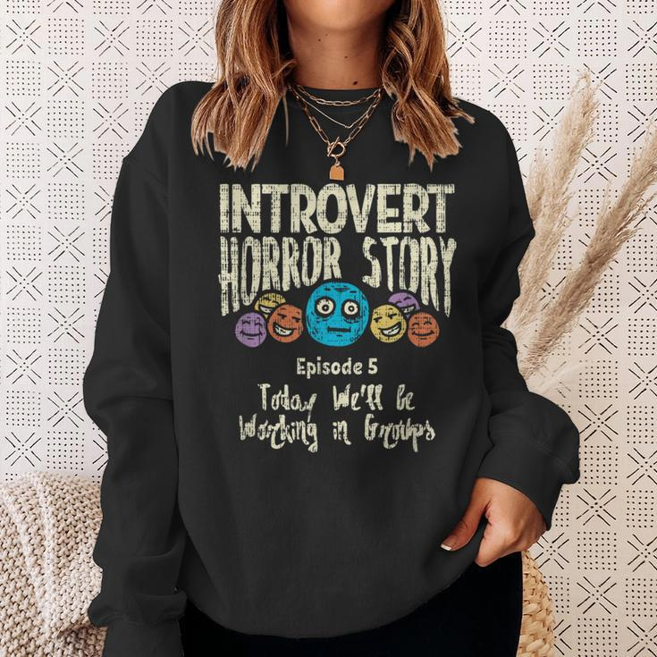 Horror Story Introvert Shy Antisocial Quote Creepy Halloween Halloween Sweatshirt Gifts for Her
