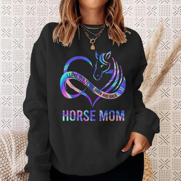 Horse Mom I Love You To The Barn And Back Cowgirl Riding Sweatshirt Gifts for Her