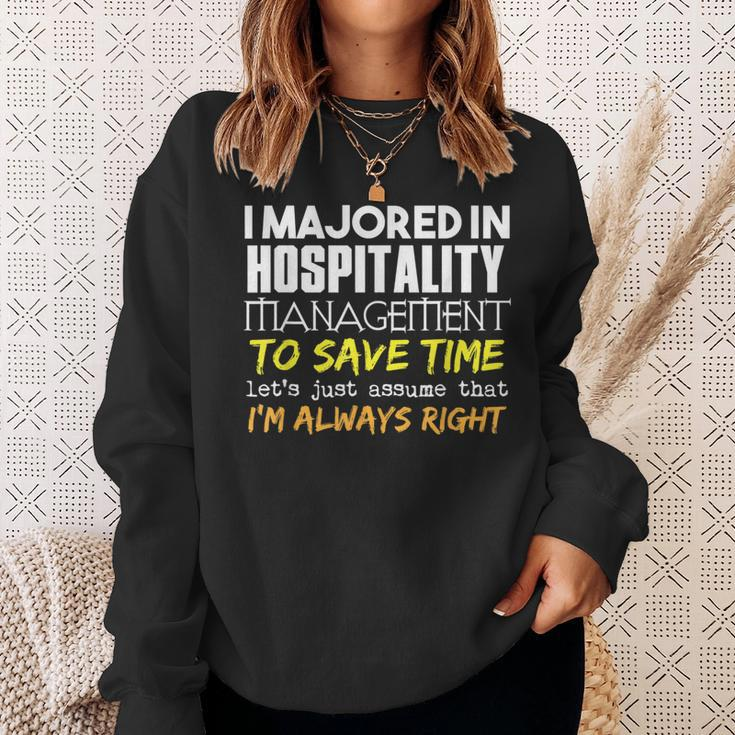 Hospitality Management Major For Back To School Sweatshirt Gifts for Her