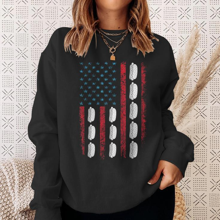 Hot Dog American Flag July 4Th Patriotic Summer Bbq Funny Patriotic Funny Gifts Sweatshirt Gifts for Her