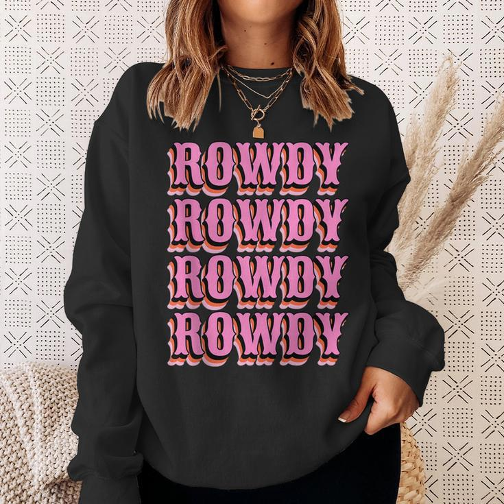 Howdy Rowdy Retro Cowgirl Nashville Country Bachelorette Sweatshirt Gifts for Her