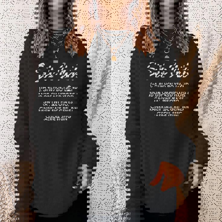 Humor Thanksgiving Side Chick Funny Thanksgiving Day Sweatshirt Gifts for Her