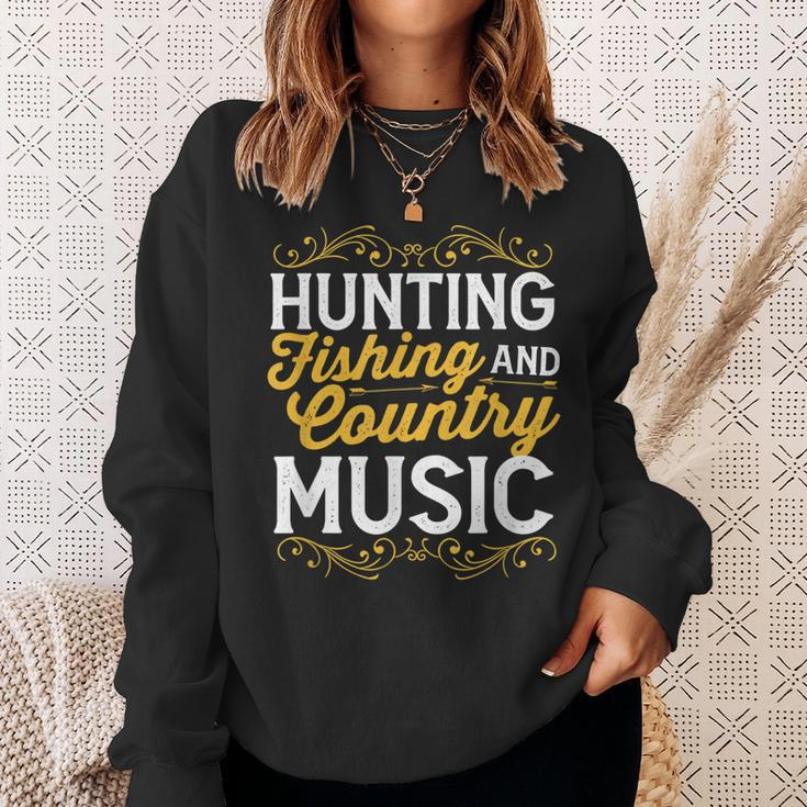 Hunting Fishing And Country Music Cowgirl Sweatshirt Gifts for Her