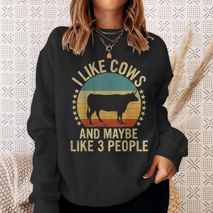 I Like Cows And Maybe Like 3 People Farm Farmers Sweatshirt Gifts for Her