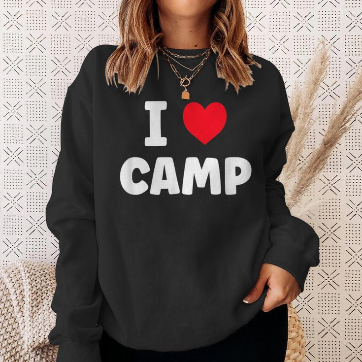 I Love Camp Summer Camp Glamping Sweatshirt Gifts for Her