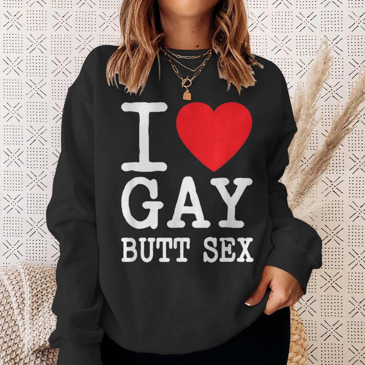 I Love Gay Butt Sex A Funny Dirty Adult Homosexual Red Heart Sweatshirt Gifts for Her