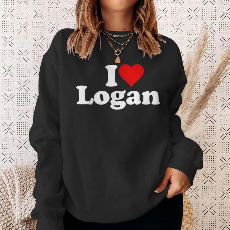 I Love Heart Logan Sweatshirt Gifts for Her