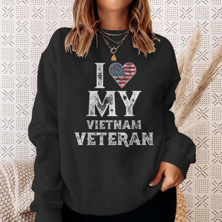 I Love My Vietnam Veteran Vintage Veterans Day Gift Sweatshirt Gifts for Her