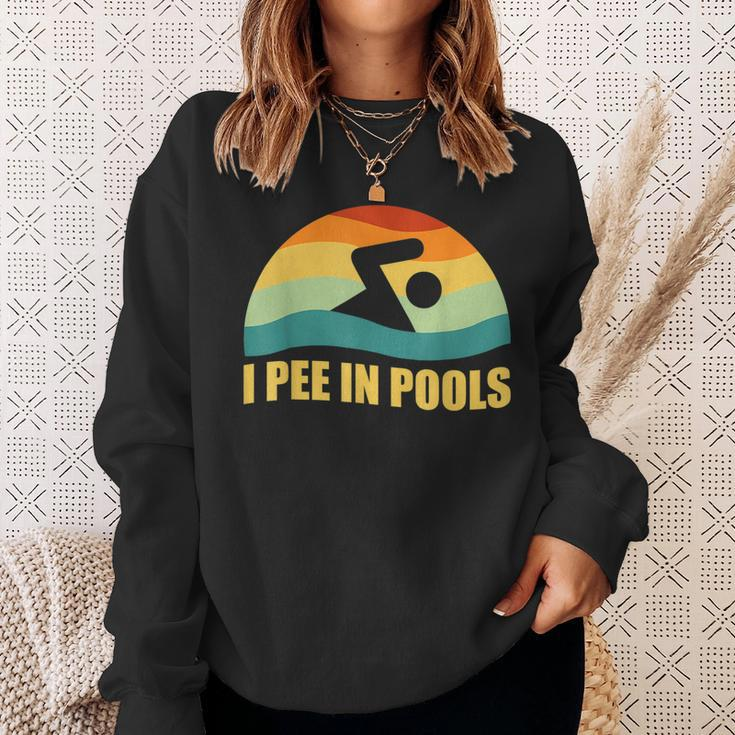 I Pee In Pools Retro Vacation Humor Swimming I Pee In Pools Sweatshirt Gifts for Her