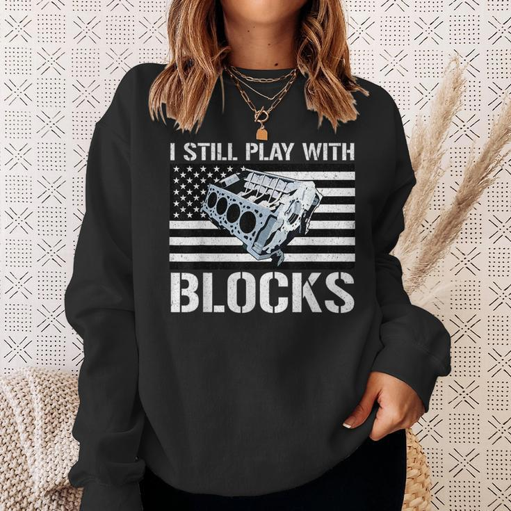 I Still Play With Blocks American Flag Car Auto Mechanic Gift For Mens Sweatshirt Gifts for Her