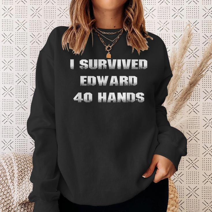 I Survived 40 Hands College Alcohol Drinking Game Sweatshirt Gifts for Her