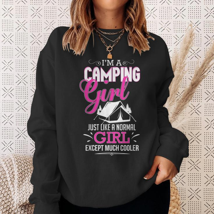 Im A Camping Girl Funny Cool Pink Tent Camper Sweatshirt Gifts for Her