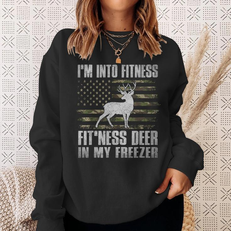 I'm Into Fitness Fit'ness Deer In My Freezer Hunting Hunter Sweatshirt Gifts for Her