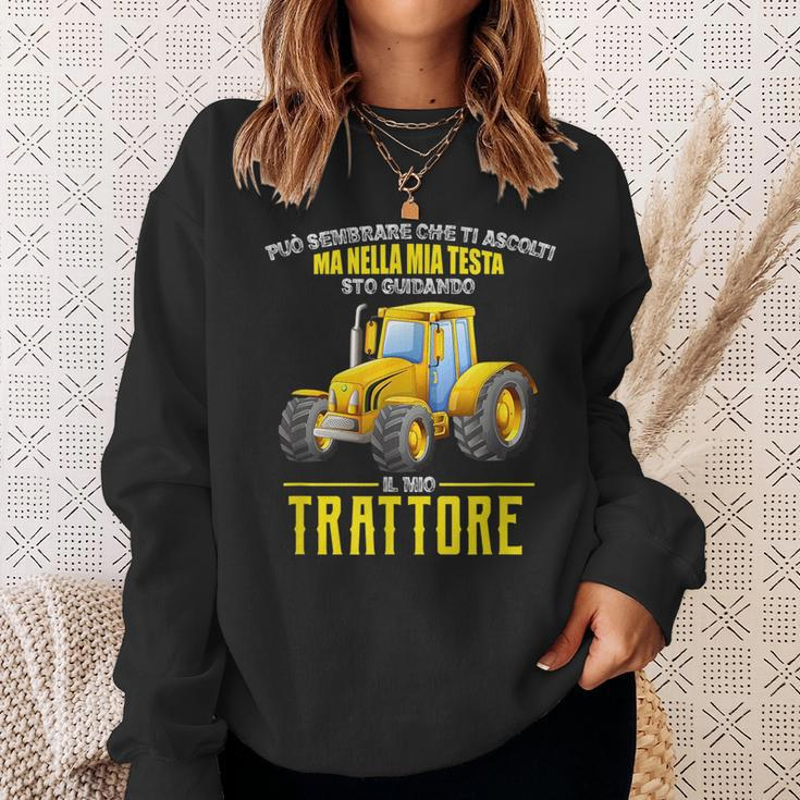 In My Head I Am Driving My Tractor Italian Words Sweatshirt Gifts for Her
