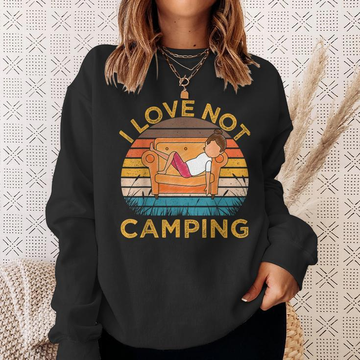 Indoorsy Girls I Love Not Camping Vintage Homebody Mom Girl Sweatshirt Gifts for Her