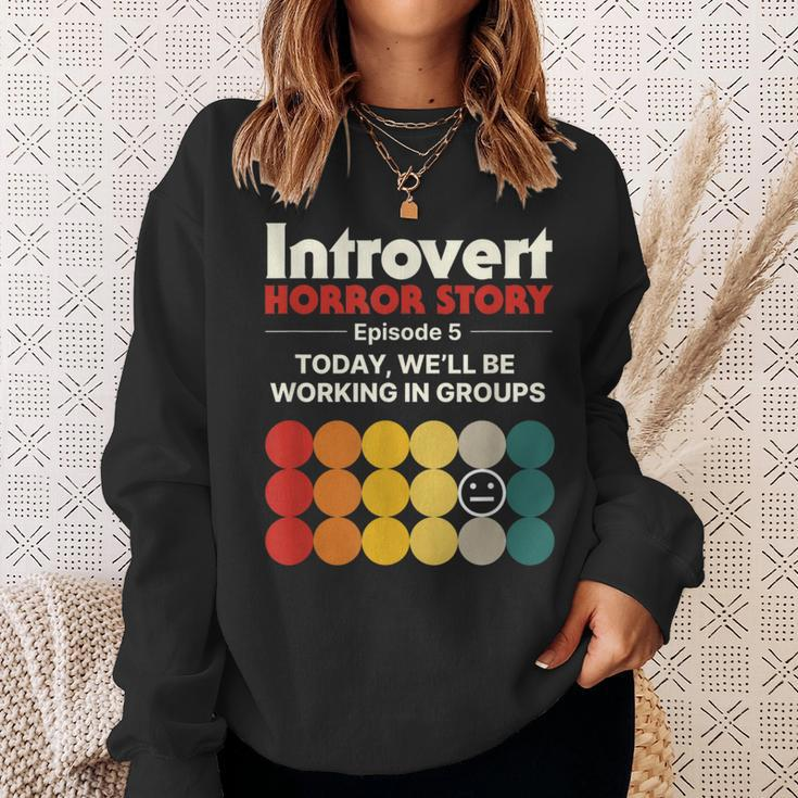 Introvert Horror Story Antisocial Vintage Geek Geek Sweatshirt Gifts for Her