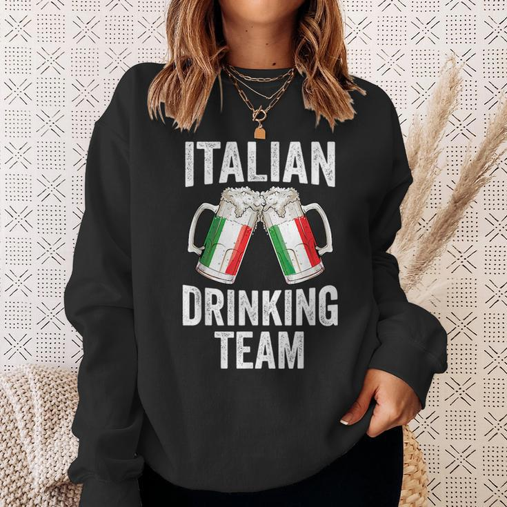 Italian Drinking Team Salute Italy Flag Funny Oktoberfest Sweatshirt Gifts for Her