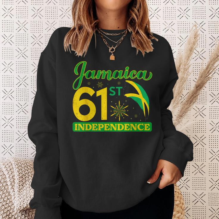 Jamaica 61St Independence Day Celebration Jamaican Flag Sweatshirt Gifts for Her