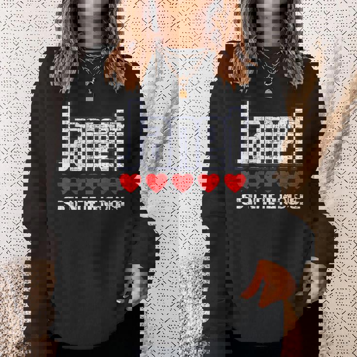 Janet Is In The House Retro Hearts First Name Love Janet Sweatshirt Gifts for Her