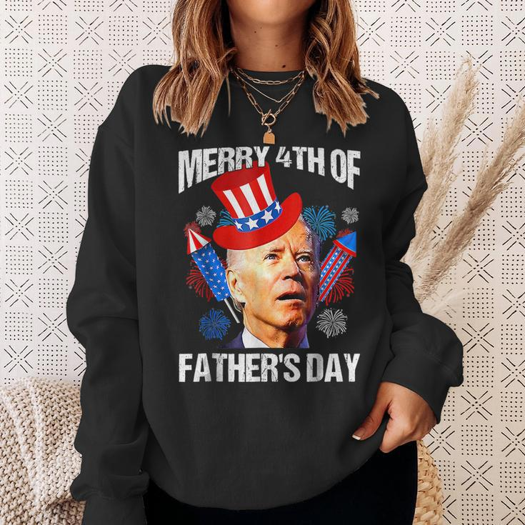 Joe Biden Confused Merry 4Th Of Fathers Day Fourth Of July Sweatshirt Gifts for Her