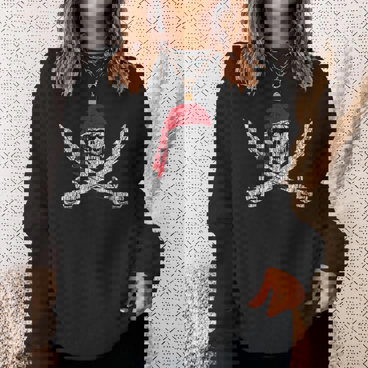 Jolly Roger Pirate Skull And Cutlasses Flag Distressed Sweatshirt Gifts for Her