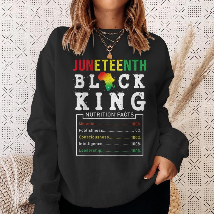 Junenth Men Black King Nutritional Facts Freedom Day Gift For Mens Sweatshirt Gifts for Her