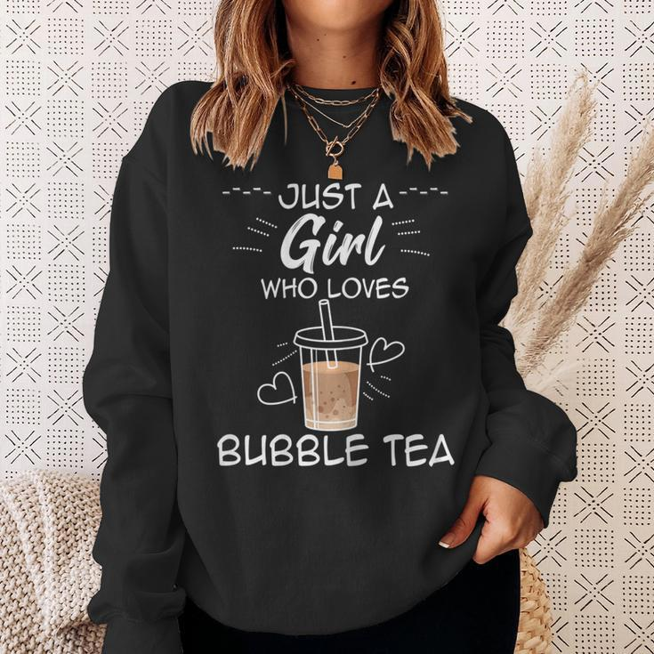 Just A Girl Who Loves Bubble Tea Cute Boba Milk Tea Design Sweatshirt Gifts for Her