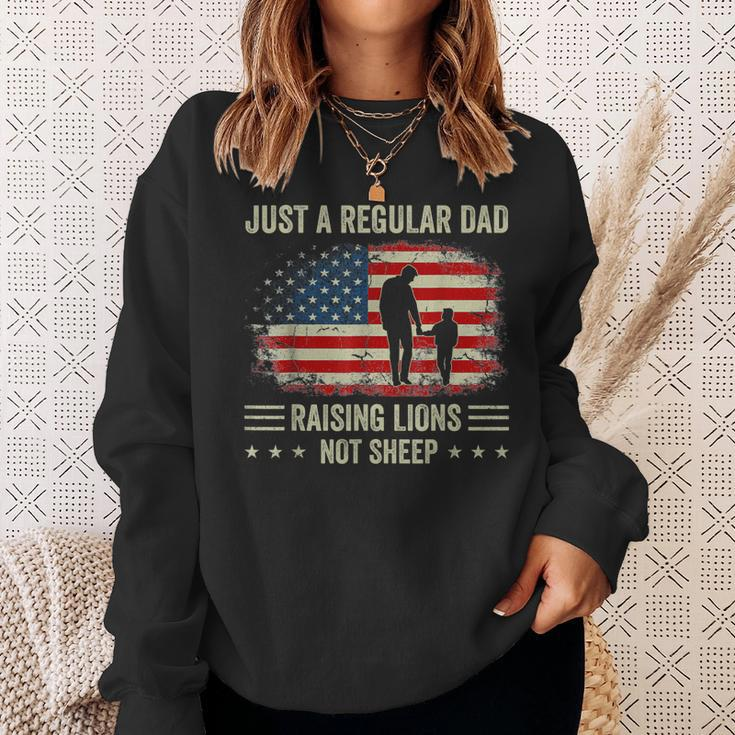 Just A Regular Dad Raising Lions For Dad And Son Patriot Gift For Men Sweatshirt Gifts for Her