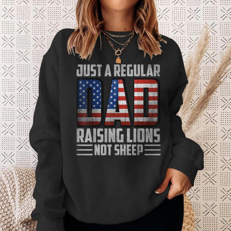 Just A Regular Dad Raising Lions For Men Patriot Sweatshirt Gifts for Her