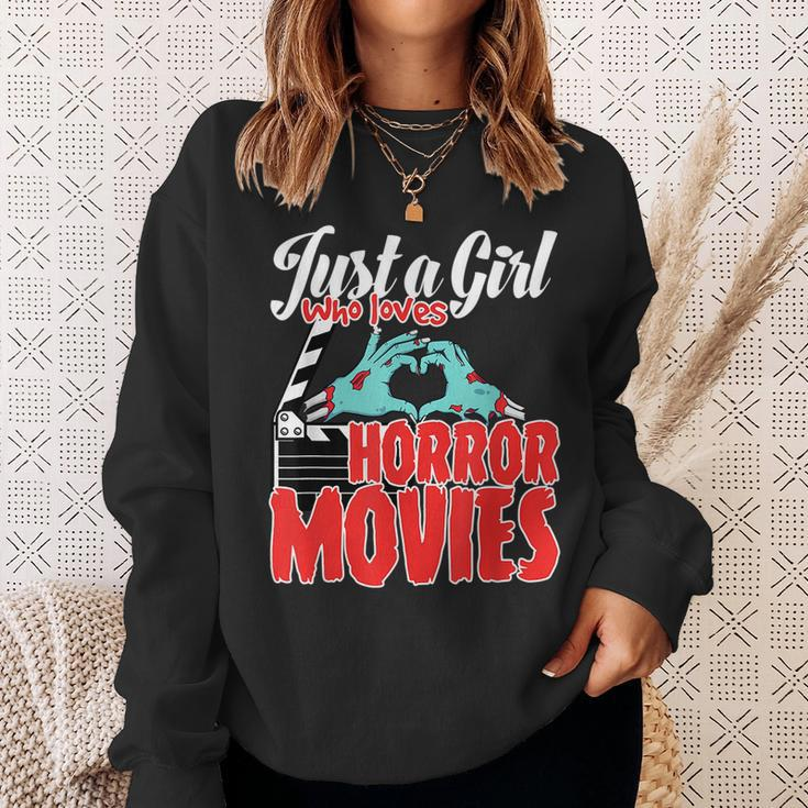 Just A Girl Who Loves Horror Movies And Chill A Scream Queen Movies Sweatshirt Gifts for Her