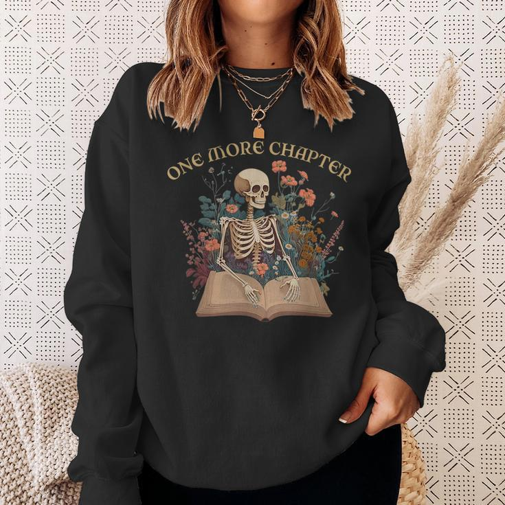 Just One More Chapter Skeleton Reading Book Lover Bookish Reading Funny Designs Funny Gifts Sweatshirt Gifts for Her