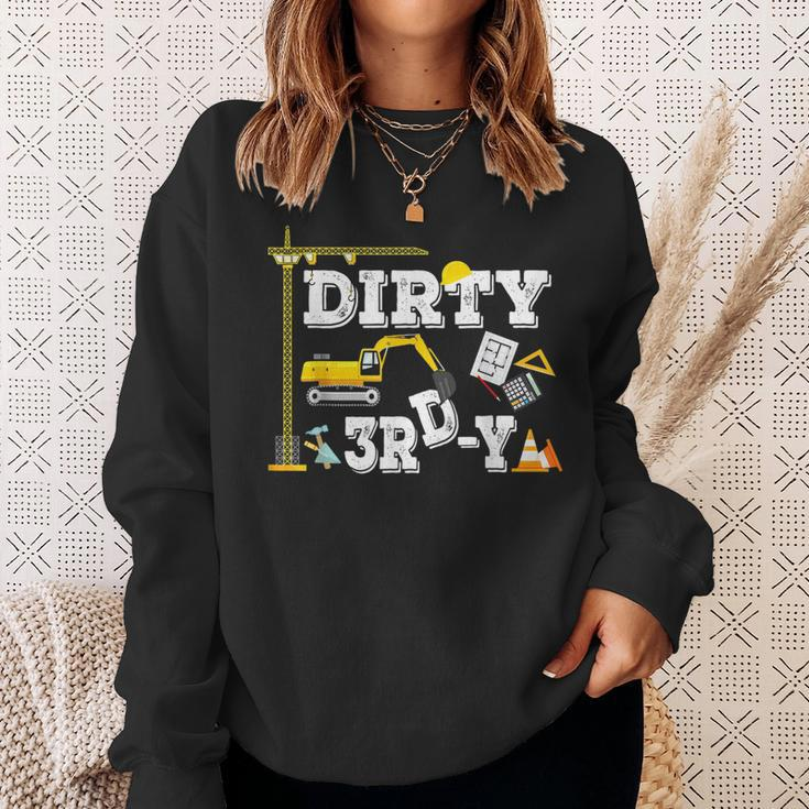 Kids Construction Truck 3Rd Birthday Boy Excavator 3 Digger Sweatshirt Gifts for Her