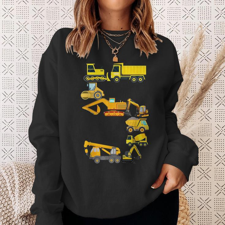 Kids Construction Truck 5Th Birthday 5 Years Old Boys Sweatshirt Gifts for Her