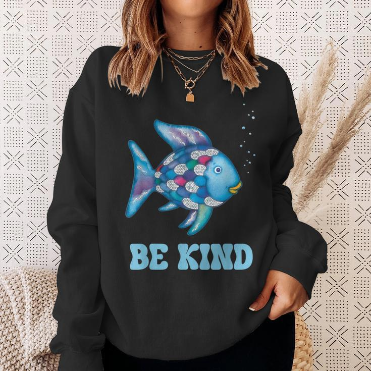 Be Kind Rainbow Fish Teacher Life Teaching Back To School Sweatshirt Gifts for Her