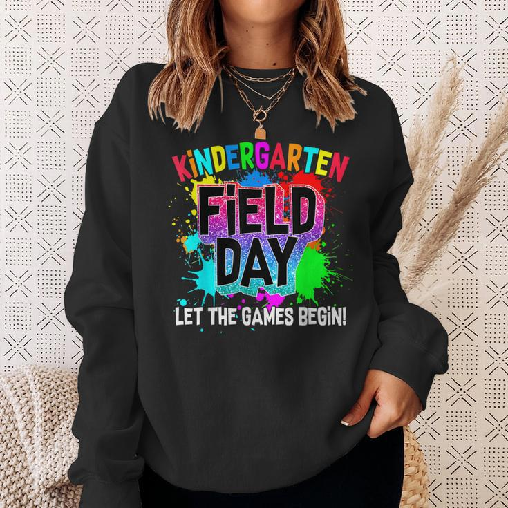 Kindergarten Field Day Let The Games Begin Funny School Trip Sweatshirt Gifts for Her