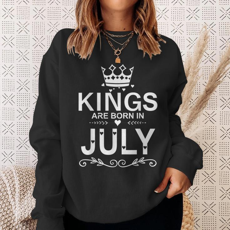 Kings Are Born In July Birthday Gift Father Day Men Sweatshirt Gifts for Her