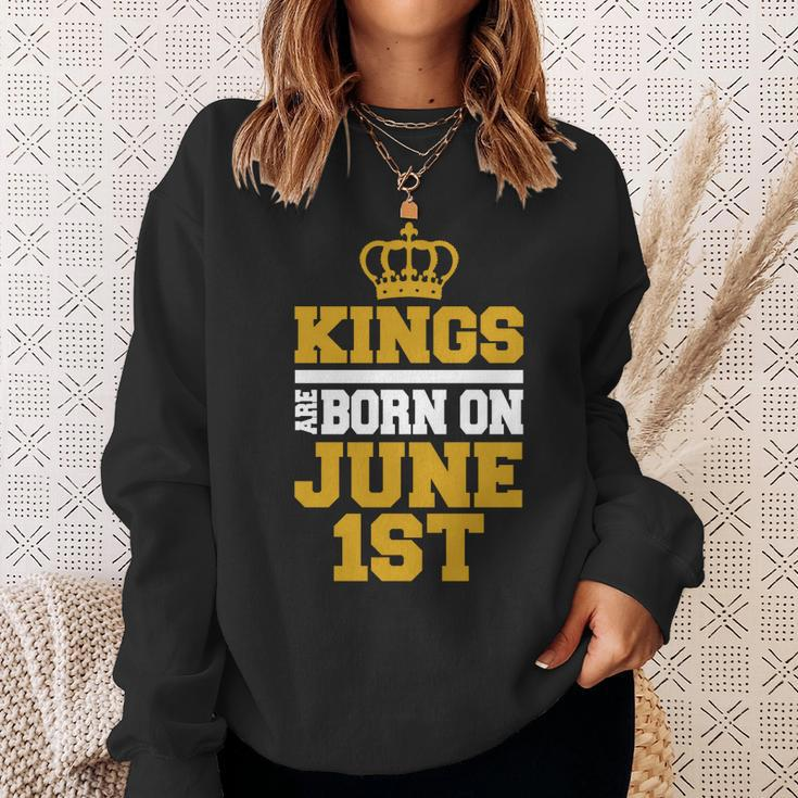 Kings Are Born On June 1St Birthday For Men Sweatshirt Gifts for Her