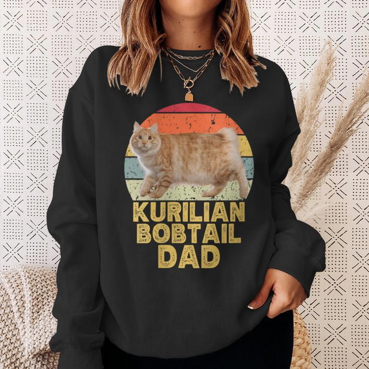 Kurilian Bobtail Cat Dad Retro Vintage For Cat Lovers Sweatshirt Gifts for Her